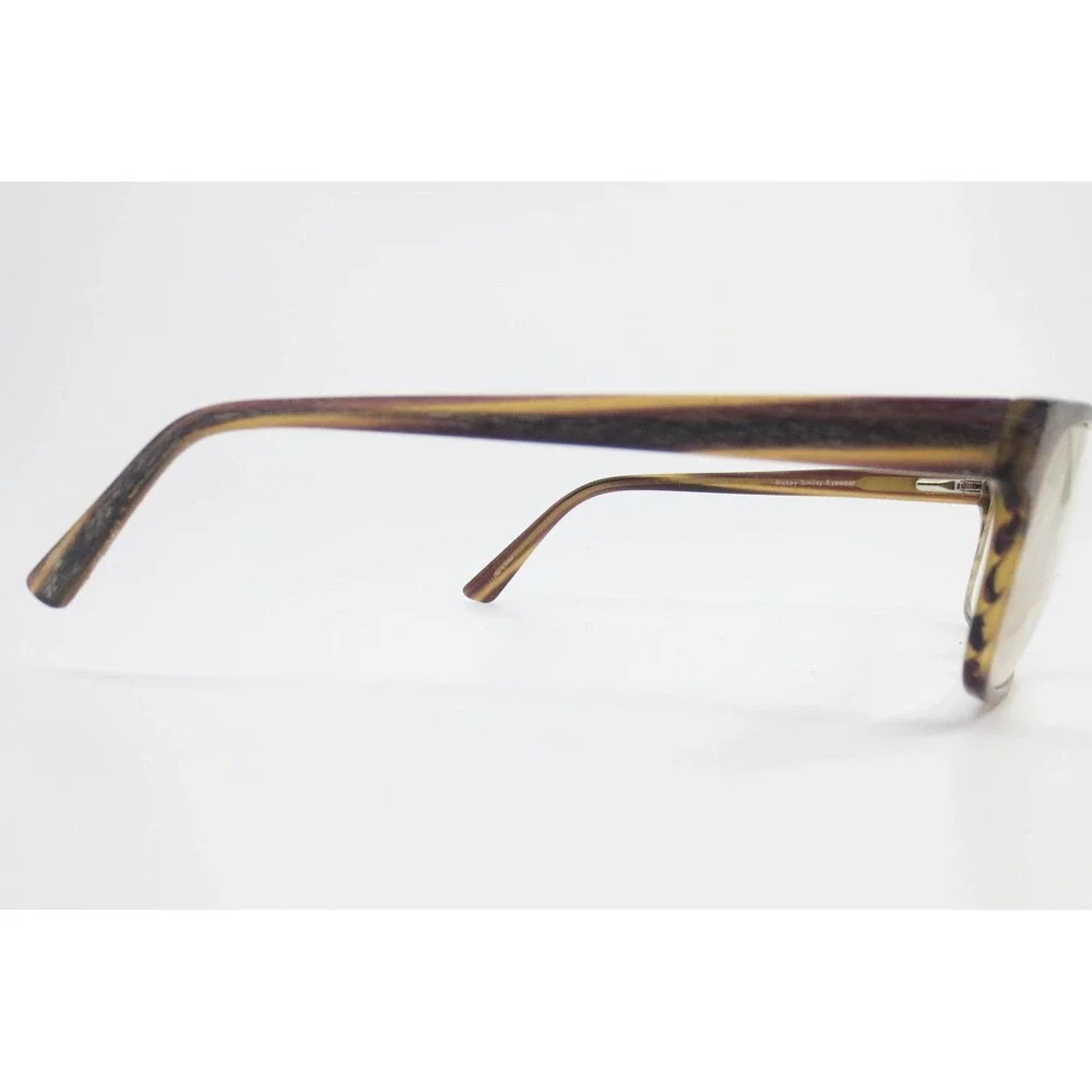 Rickey Smiley Eyewear RS 110 Brown Striped Rectangular Eyeglass Frames 54-18-140